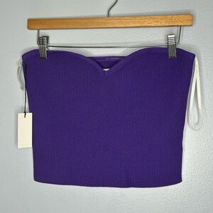 Babaton Sculpt Knit Sweetheart Top L Violet Purple NWT Versatile Flattering